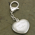Personalized Mother's Heart Silver Plated Key Chain