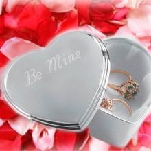 Engraved Silver Plated Heart Trinket Box