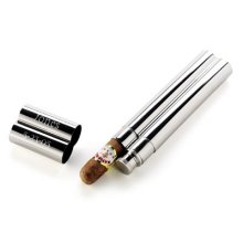 Stainless Steel Engraved Cigar Case and Flask