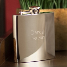 Engraved High Polish Stainless Steel Flask