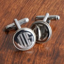 Silver Plated Engraved Cufflinks