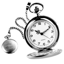 Brushed Silver Personalized Pocket Watch