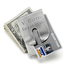 Engraved Stainless Steel Art Form Money Clips