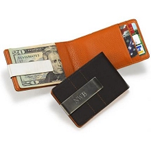Personalized Metro Leather Wallet Money Clips