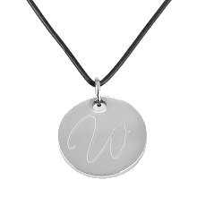 Engraved Round Pendant Necklace