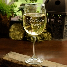 Connoisseur Engraved White Wine Glass