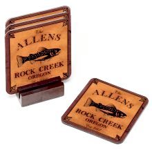 Trout Cabin Series Personalized Coaster Set
