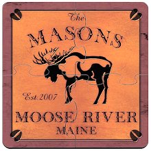 Cabin Series Personalized Puzzle Coaster Sets