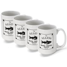 Cabin Series Personalized Coffee Mugs Set of 4