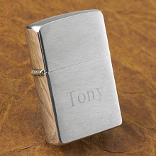 Engraved Zippo Brushed Chrome Lighters