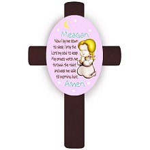 Personalized Girl's Bedtime Prayer Cross - Blonde