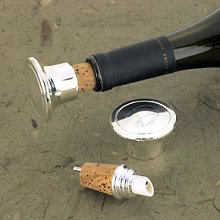 Engraved Silver Plated Wine Bottle Stopper/Pourer