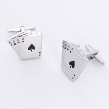 Dashing Aces Cufflinks with Engraved Case