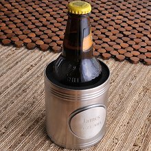 Engraved Can Koozie with Pewter Medallion