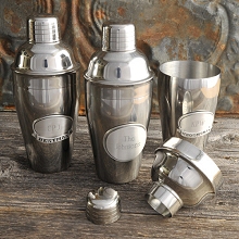 Engraved Mixologist Cocktail Shakers with Medallion