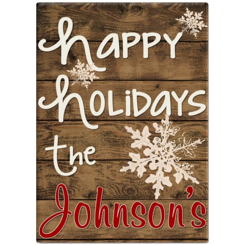 Happy Holidays Personalized Holiday Canvas Wall Signs