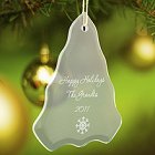 Personalized Christmas Tree Glass Pawprints Christmas Ornaments