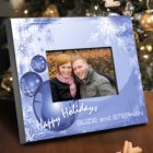 Happy Holidays Personalized Blue Christmas Picture Frames