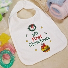My First Christmas Personalized Baby Bibs
