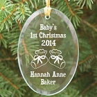 Baby's 1st Christmas Engraved Oval Glass Christmas Tree Ornaments