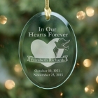 In Our Hearts Forever Memorial Personalized Oval Glass Christmas Tree Ornaments