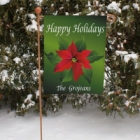 Christmas Poinsettia Personalized Garden Flags