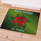 Personalized Poinsettia Holiday Doormat