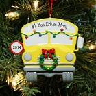 School Bus Personalized Christmas Tree Ornament