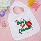 Baby's 1st Christmas Personalized Baby Bibs