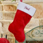 Embroidered Red Plush Personalized Christmas Stockings