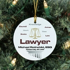 Engraved Lawyer Ceramic Round Christmas Tree Ornaments
