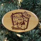 Engraved Dance Wooden Oval Christmas Ornament