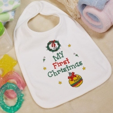 My 1st Christmas Personalized Baby Bibs