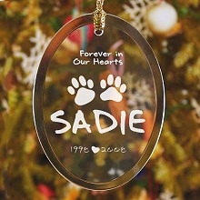 In Our Hearts Personalized Pet Memorial Ornaments