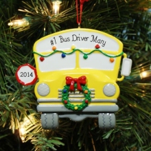 School Bus Driver Personalized Christmas Tree Ornaments