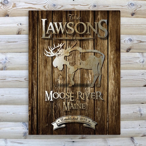 Personalized Welcome to the Lake Canvas Sign