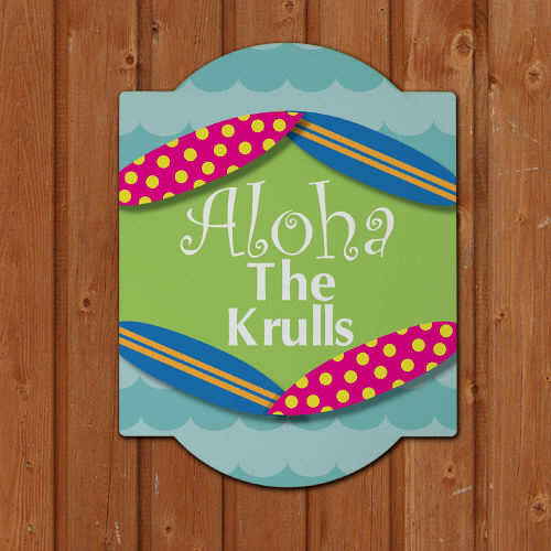 Personalized Summer Aloha Welcome Wall Sign