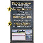 Hole in One Personalized Golf Proclamation
