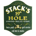 Personalized 19th Hole Wood Golf Sign