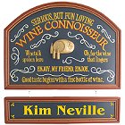 Wine Connoisseur Personalized Wood Sign