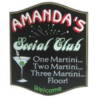 Martini Social Club Personalized Pub Sign