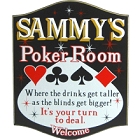 Personalized Poker Room Drinks Wood Sign