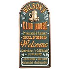 Golfers Club House Personalized Wood Sign