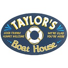 Boat House Personalized Oval Wood Signs