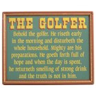 The Golfer Wood Golf Sign