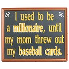 Baseball Cards Wood Baseball Sign