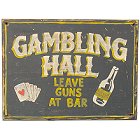 Large Gambling Hall Wood Poker Room Sign