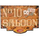 No. 10 Saloon Wood Poker Room Sign