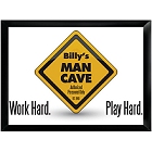 Man Cave Personalized Work Hard Play Hard Wood Signs
