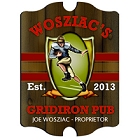 Vintage Personalized Gridiron Pub Wood Football Bar Signs